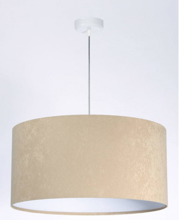 Lampa wisząca welurowa beżowy biały tkanina pcv Nigella BPS Koncept 010-027-40CM