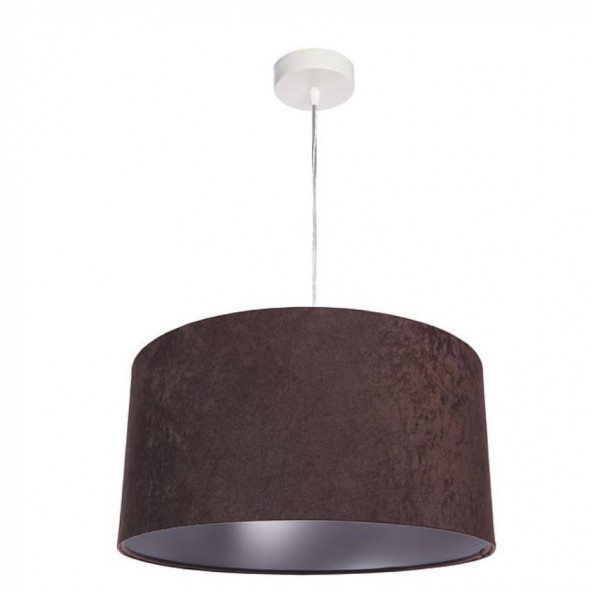 Lampa wisząca welurowa brązowy srebrny tkanina pcv Dalaja BPS Koncept 010-018-40CM