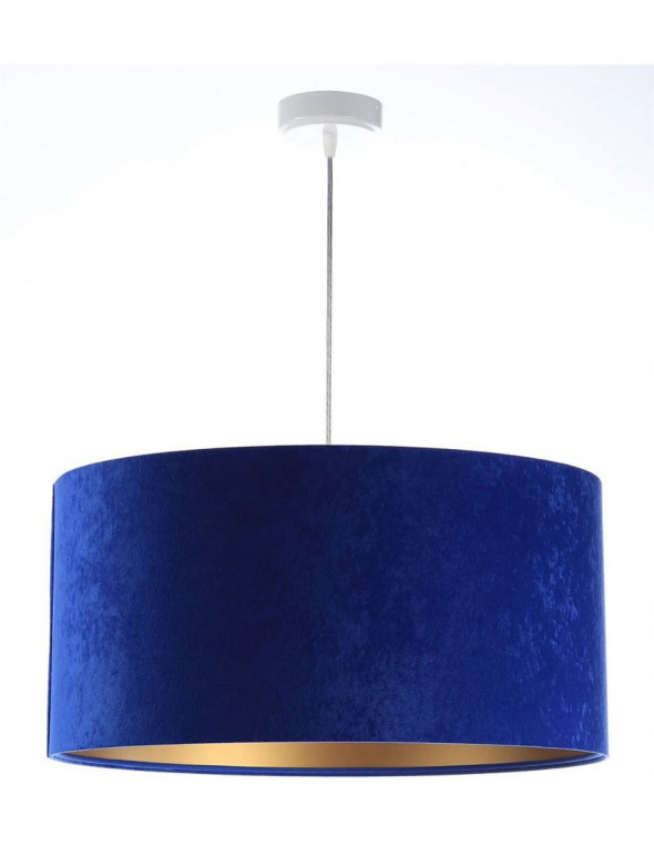 Lampa wisząca welurowa granatowy złoty tkanina pcv Alpana BPS Koncept 010-085-40CM