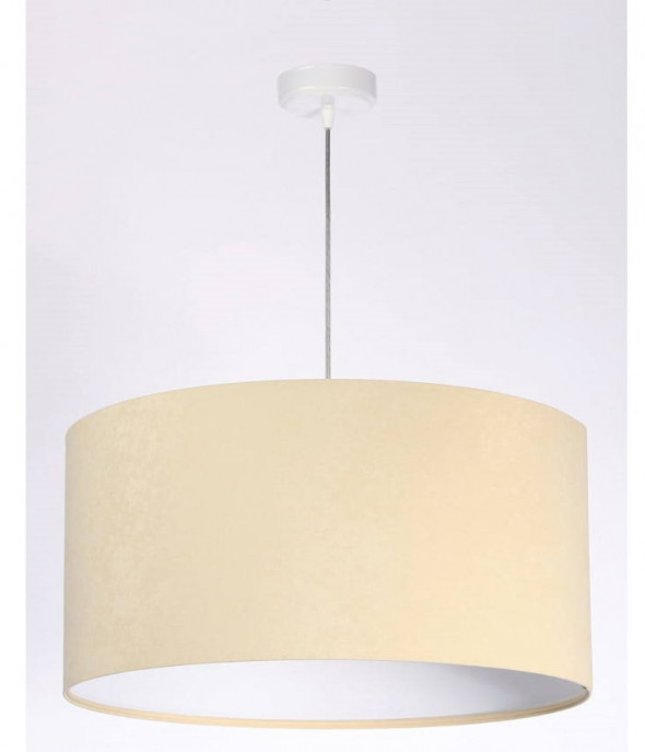 Lampa wisząca welurowa kremowy biały tkanina pcv Idalia BPS Koncept 010-032-60CM