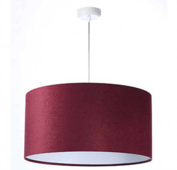 Lampa wisząca welurowa purpurowy biały tkanina pcv Amolika BPS Koncept 010-037-50CM