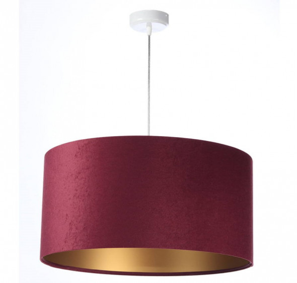 Lampa wisząca welurowa purpurowy złoty tkanina pcv Amolika BPS Koncept 010-039-60CM