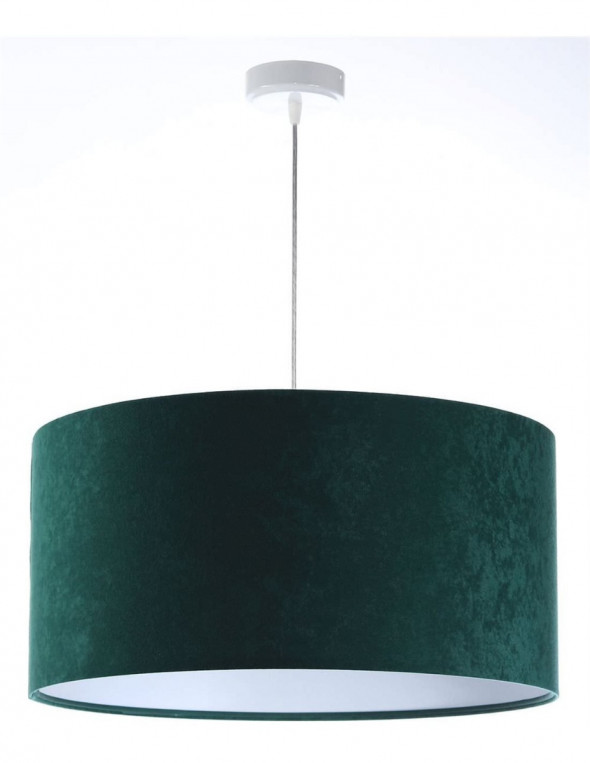 Lampa wisząca welurowa zielony biały tkanina pcv Olimpia BPS Koncept 010-080-60CM