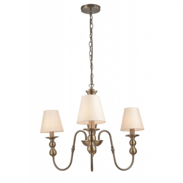 Light Prestige Grado 888/3P Lampa wisząca Oprawa z abażurami 3x40W biały patyna