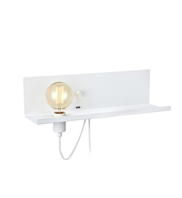 Markslojd Multi 106969 Kinkiet USB 1L lampa ścienna półka 1x60W E27 biały