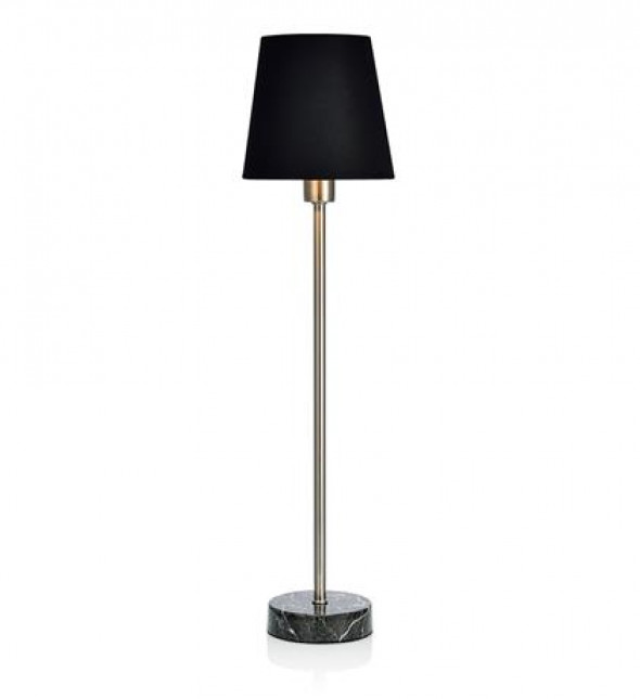 Markslojd Paleys 106165 Lampa stołowa z abażurem Lampka nocna 1x40W czarna stal marmur nadruk OUTLET