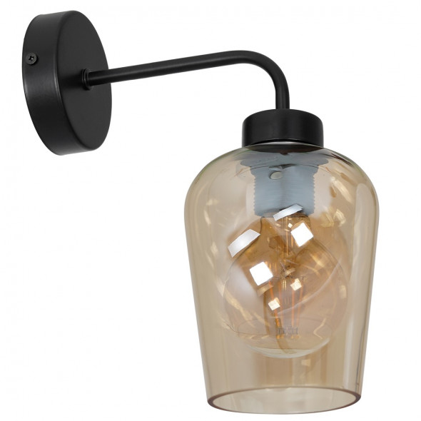 Milagro MLP6601 Santiago 1x60W Kinkiet czarny/bursztynowy