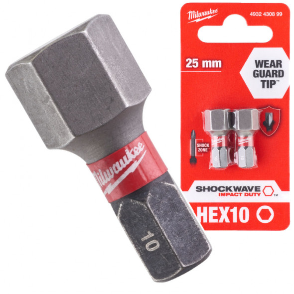 Milwaukee Bity ShockWave HEX10/25mm ImpactDuty 2szt