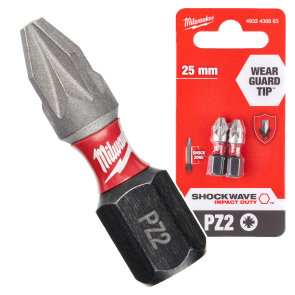 Milwaukee Bity ShockWave PZ2/25mm ImpactDuty 2szt
