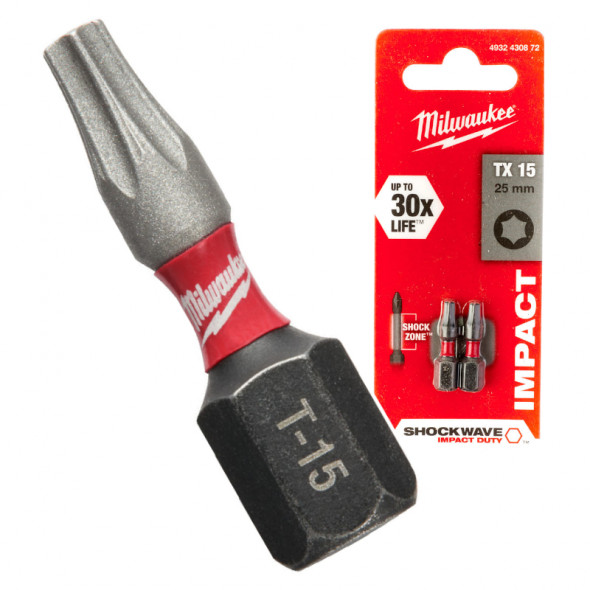 Milwaukee Bity ShockWave TX15/25mm ImpactDuty 2szt