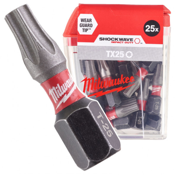 Milwaukee Bity ShockWave TX25/25mm ImpactDuty 25szt