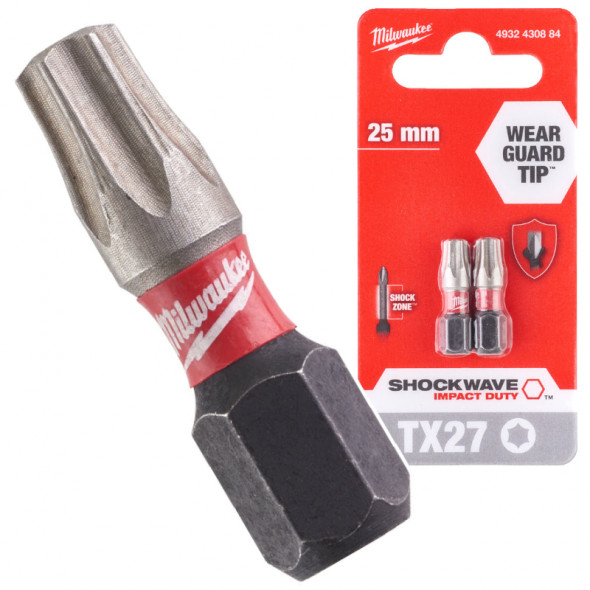 Milwaukee Bity ShockWave TX27/25mm ImpactDuty 2szt.