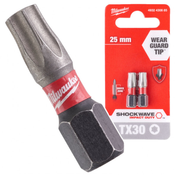 Milwaukee Bity ShockWave TX30/25mm ImpactDuty 2szt.