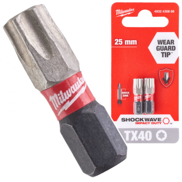 Milwaukee Bity ShockWave TX40/25mm ImpactDuty 2szt.