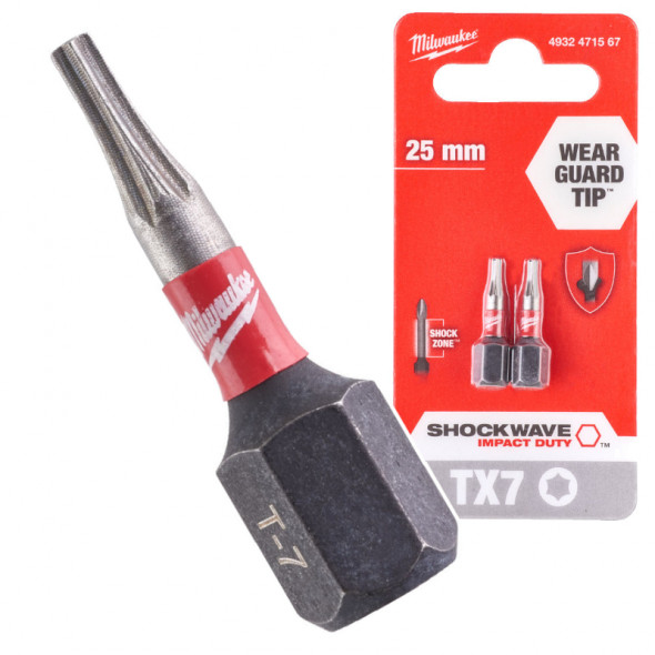 Milwaukee Bity ShockWave TX7/25mm ImpactDuty 2szt