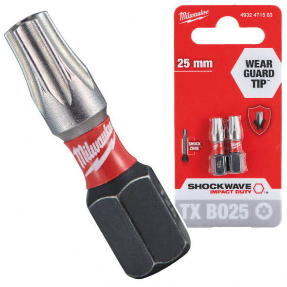 Milwaukee Bity ShockWave TXBO25/25mm ImpactDuty 2szt