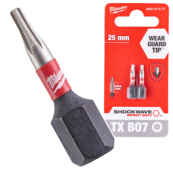 Milwaukee Bity ShockWave TXBO7/25mm ImpactDuty 2szt