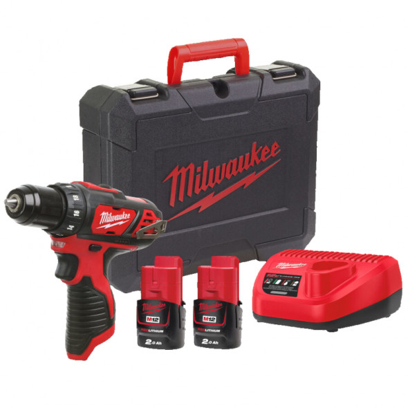 Milwaukee Wiertarko-Wkrętarka M12BDD-202C 2x2Ah Walizka