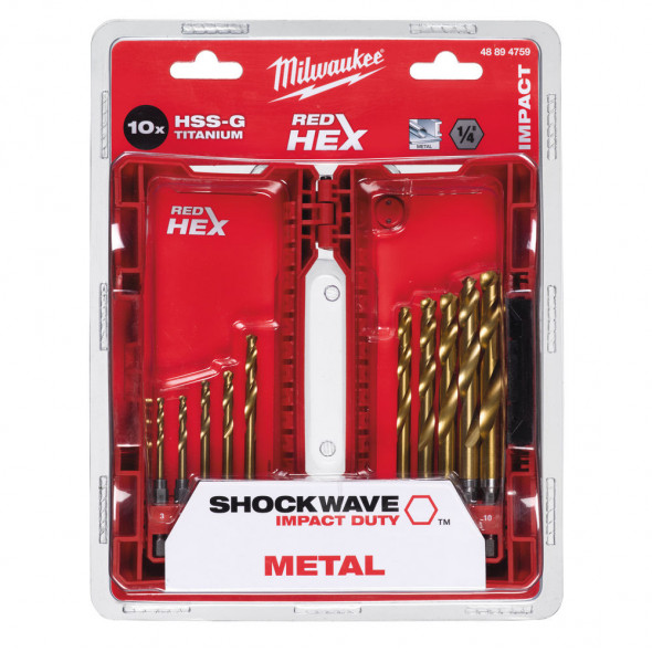 Milwaukee Wiertła Do Metalu HSS-G TIN HEX 1/4 10szt