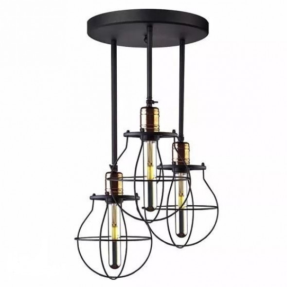 Nowodvorski Manufacture III  9740 Lampa oprawa sufitowa plafon 3x60W czarny/miedź