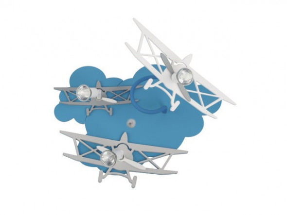 Nowodvorski Plane III Kinkiet Lampa Ścienna Dziecięca Samoloty Niebieska 3x35W 6904