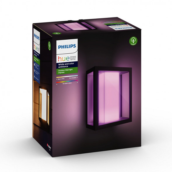 Philips Hue 1743030P7 Impress 2x8W LED Kinkiet zewnętrzny elewacyjny czarny