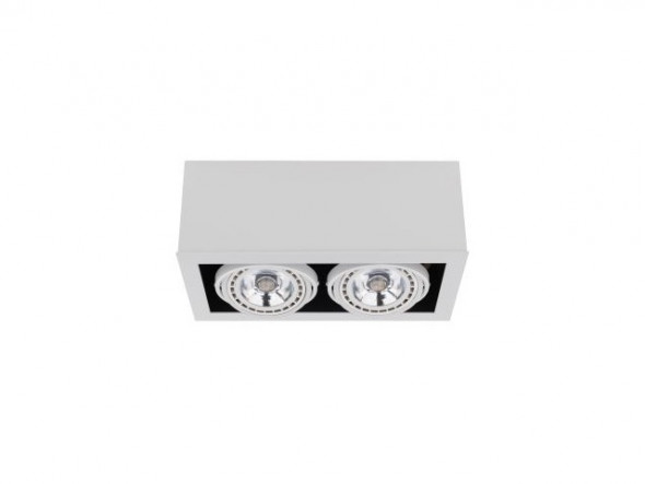 Plafon oprawa sufitowa lampa spot Nowodvorski Box II 2x75W GU10 ES111 biały 9472