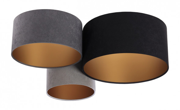 Plafon welurowy Giblar BPS Koncept styl nowoczesny  tworzywo sztuczne czarny szary złoty 080-02-053