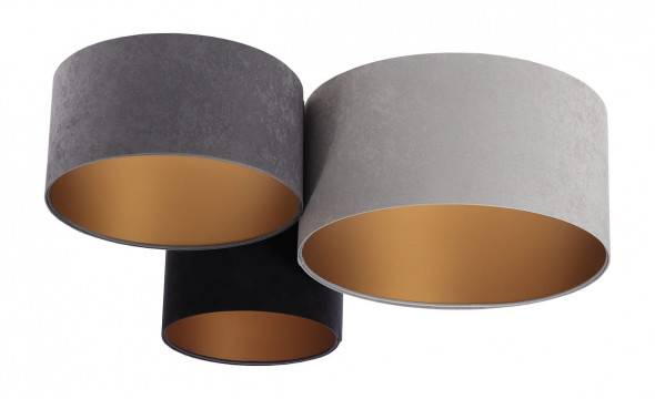 Plafon welurowy Ivar BPS Koncept styl nowoczesny tworzywo sztuczne szary czarny złoty 080-03-053