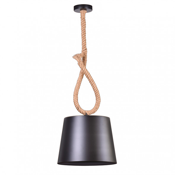 Polux 312853 Rope Casa 1x12W Lampa wisząca czarny beż