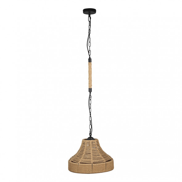 Polux 314543 Augusta Rope 1x20W Lampa wisząca czarny beż