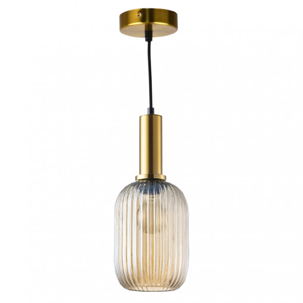 Polux 317353 Suffolk 1x20W Lampa wisząca bursztynowy złoty