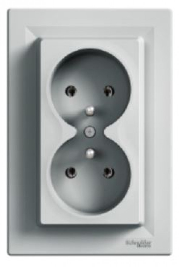 Schneider Electric Asfora EPH9800261 Gniazdo podwójne 2P+PE, aluminium