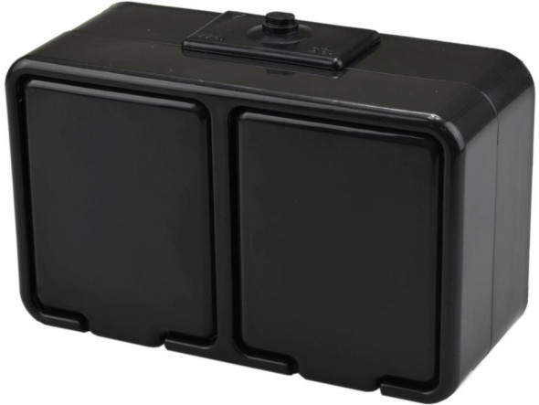 Schneider Electric Cedar NT230H05  Gniazdo podwójne natynkowe NT 2X Z/U z klapką IP44 zaciski śrubowe 16A / 250V czarny