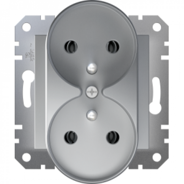 Schneider Electric EPH9810261 Asfora gniazdo podwójne z uziemieniem aluminium