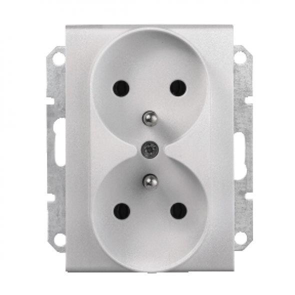 Schneider Electric SDN2800960 Sedna gniazdo podwójne z uziemieniem aluminium
