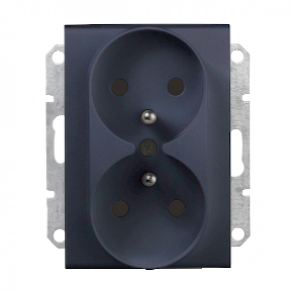 Schneider Electric SDN2800970 Sedna gniazdo podwójne z uziemieniem grafit