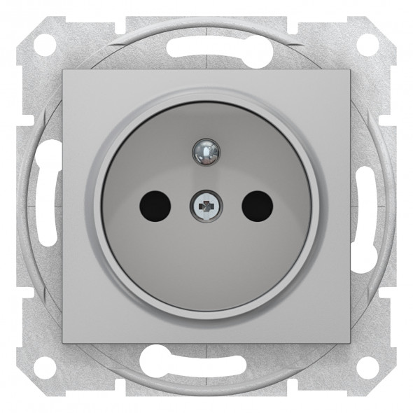 Schneider Electric Sedna SDN2800160 Gniazdo pojedyncze 2P+PE z przesłonami aluminium