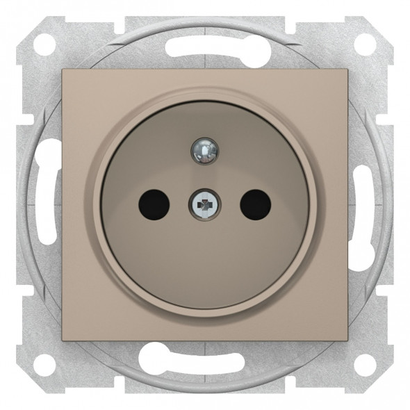 Schneider Electric Sedna SDN2800168 Gniazdo pojedyncze 2P+PE z przesłonami, satyna