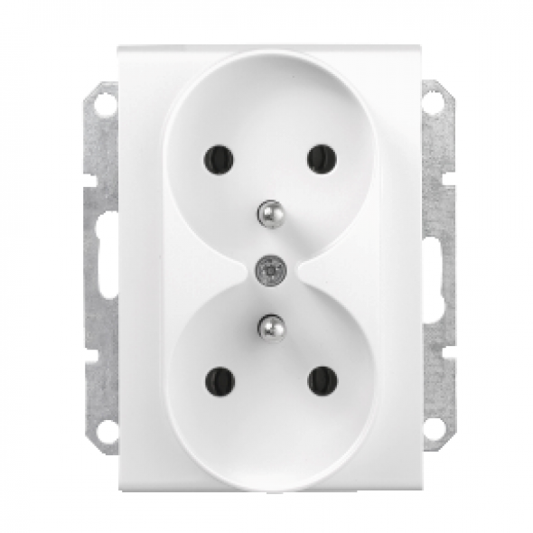 Schneider Electric Sedna SDN2800921 Gniazdo podwójne 2P+PE do systemu ramkowego białe