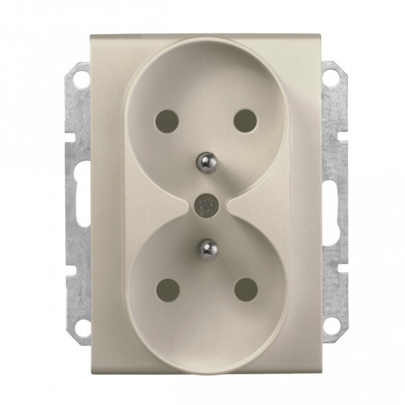 Schneider Electric Sedna SDN2800968 Gniazdo podwójne 2P+PE do systemu ramkowego, satyna