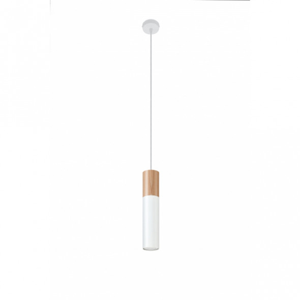 Sollux SL.0628 Pablo 1x40W Lampa wisząca biały/drewno