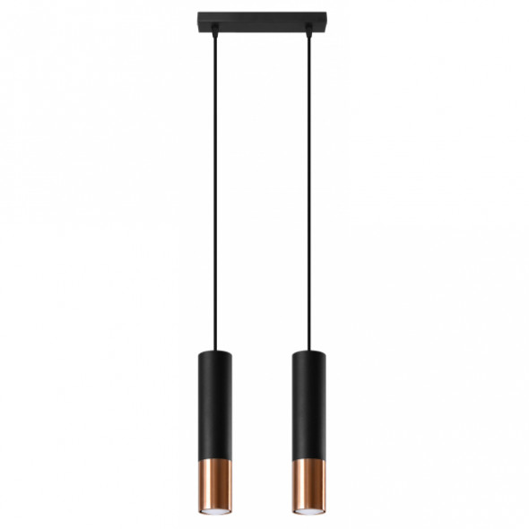 Sollux SL.0947 Loopez 2x40W Lampa wisząca czarny/miedź