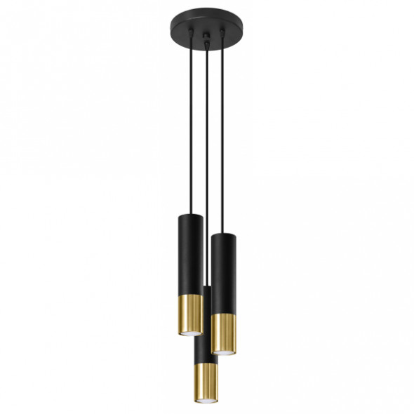 Sollux SL.0955 Loopez 3x40W Lampa wisząca czarny/złoty