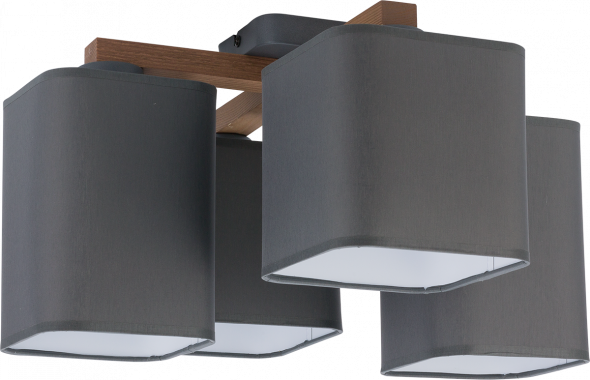 TK Lighting 4166 Tora Grey 4x15W Plafon grafit/drewno
