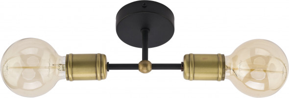 TK Lighting Retro 1902 Lampa sufitowa Oprawa industrialna Plafon 2x60W czarny złoty