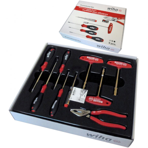 WIHA Zestaw Narzędzi Wkrętaki Klucze Szczypce Tester