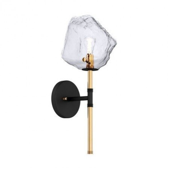 Zuma Line Rock  W0488-01D-SEAC 1x28W Kinkiet lampa ścienna czarny złoty mat