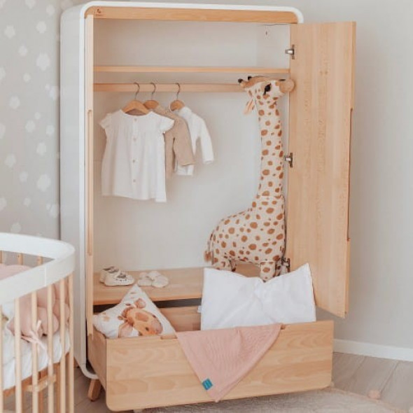 Szafa bukowa biało-naturalna