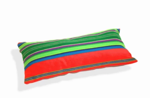 Poduszka czerwona folk pasiak łowicki, dwustronny, prostokątna 60x30cm